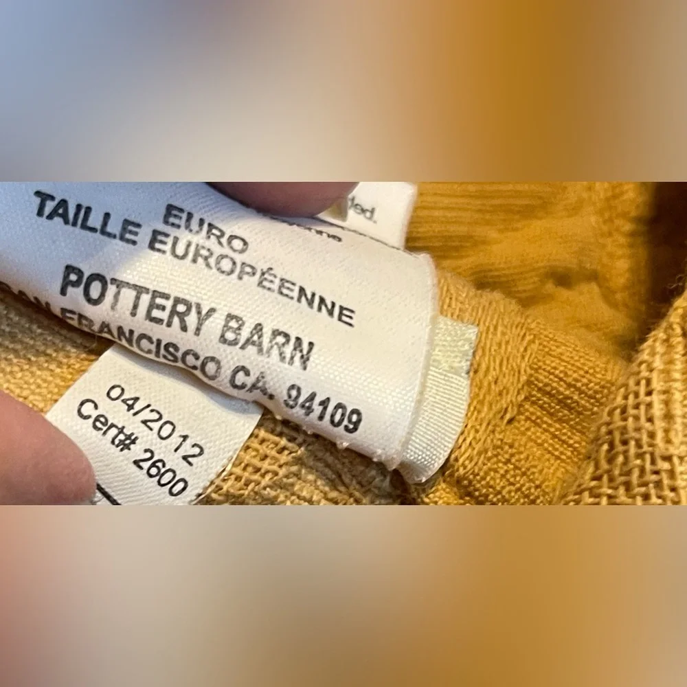 POTTERY BARN Matelasse Golden Yellow Euro Sham